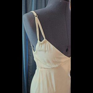 Backless Ivory Slip Dress